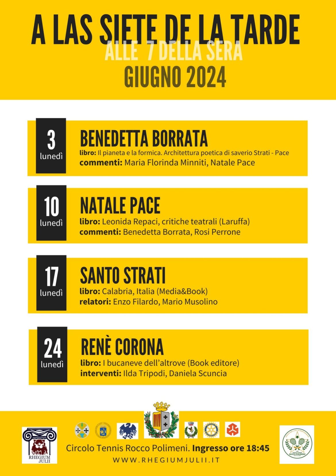 LOCA a las siete de la tarde Rhegium Julii