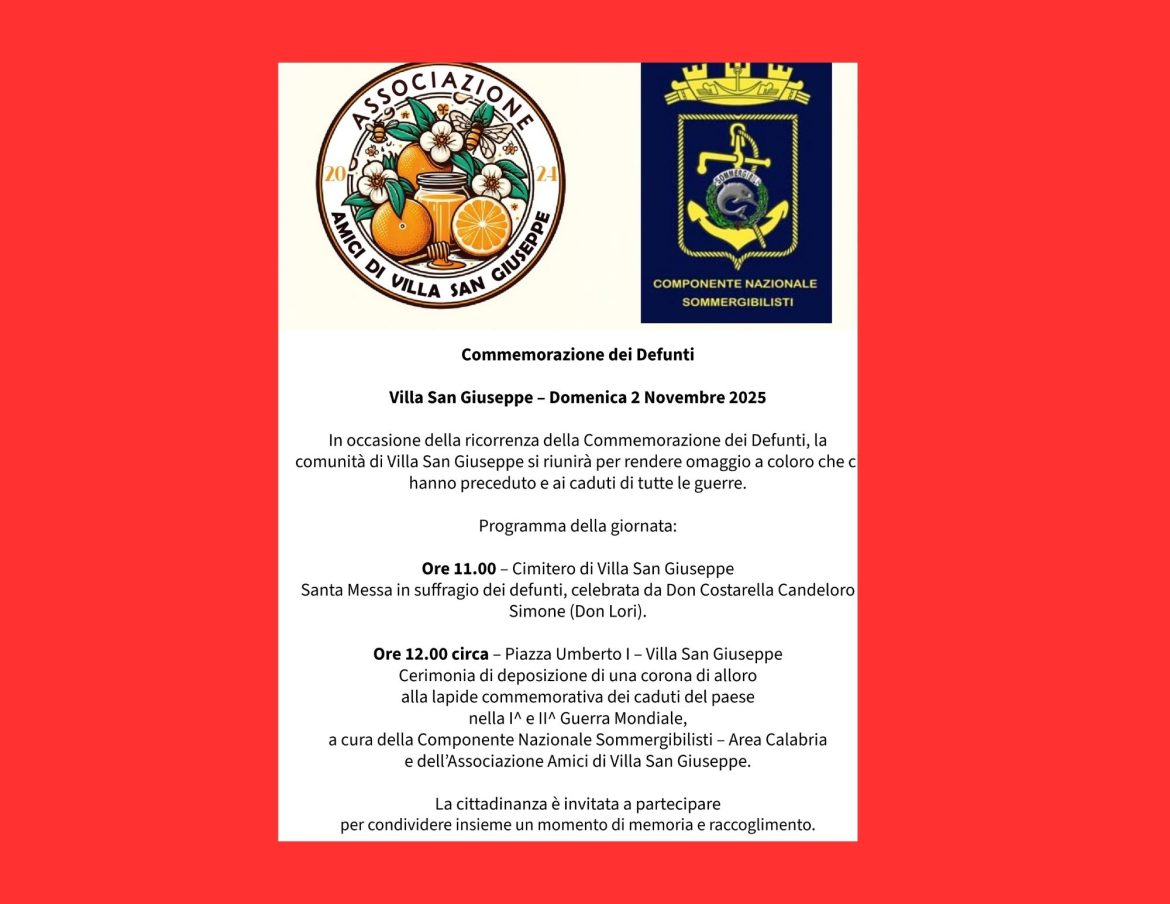 villa san giuseppe commemorazione defunti